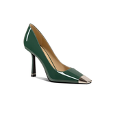 Metal-Plated Kitten Heel Pumps - 10cm